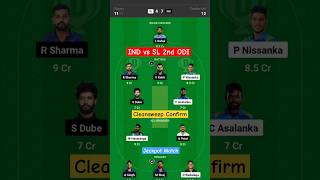 IND vs SL Today Dream11 Prediction Team || IND vs SL 2nd ODI || #shorts #dream11