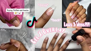 TRYING VIRAL GEL X OVERLAY Method! | 3 Week GEL X NAILS