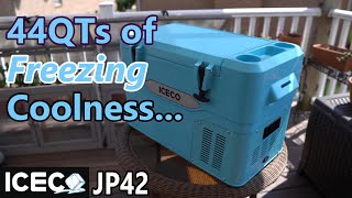 COOL BLUE and BUILT LIKE A TANK:  ICECO JP42 44QT 12V Portable Fridge