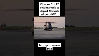 Chinnok CH-47 getting ready to depart norwich airport (NWI) #aviation #avgeek #helicopter