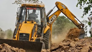 Jcb 3dx Backhoe Machine Loading Mud in Eicher and Massey Tractors trolley Video I JCB Live video