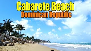 CABARETE BEACH, DOMINICAN REPUBLIC | WALKING ALONG THE BEAUTIFUL BEACH OF CABARETE BAY | 4K