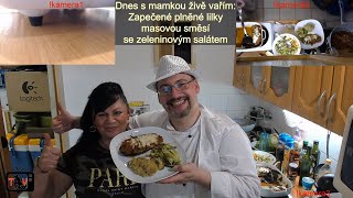 S mamkou dělám zapečené plněné lilky masovou směsí se zeleninovým salátem | Recept | CZ 1080p