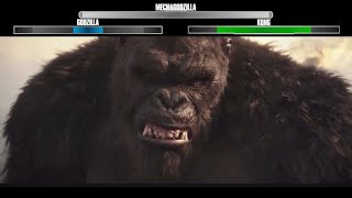 Scene Edit | Godzilla vs Kong | Godzilla and Kong vs Mechagodzilla, with healthbars (2/3)