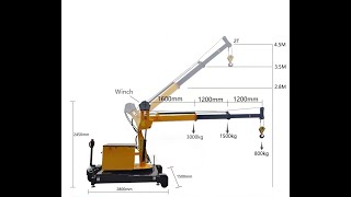 3Ton 4M Mobile Electric Crane Electric winch Electric Lifting Telescopic Electric Rotating & Walking