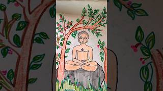 Jain dharm related drawing jain drawing painting ideas adinath bhagwan painting