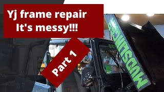 Mudslinger part 1, YJ frame repair!!!!