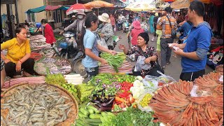 Cambodian Street Market Food Tour @Chhouk Meas Market- Seafood, Fish, Vegetables, Potatoes & More