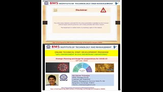 BMSIT CIVIL ONLINE STAFF DEVELOPMENT PROGRAMME JULY 2020