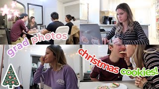 VLOG: get ready with me for my GRADUATION PHOTOS + decorating christmas cookies