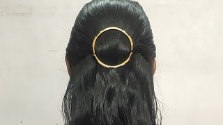 hair style with waste bangle/diy hair accessories/bangle reuse idea #shorts #hairstyle #diy #reuse