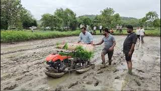 Kubota rice transplantar KNP 4 Row planting demo भात लागवड डेमो #youtube #vairalvideo