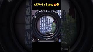 Headshot AKM+6x spray #shorts #pubg