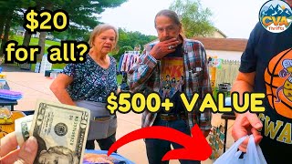 WE CLEARED THE TABLES AND MADE A RISKY OFFER AT THIS GARAGE SALE!