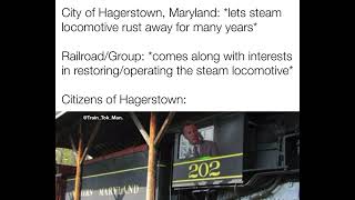 City of Hagerstown after someone has interests in restoring a steam loco they’ve been letting rust: