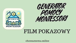 PIERWSZY NA RYNKU GENERATOR POMOCY MONTESSORI #chcesamemu #montessori