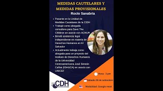 Medidas cautelares y medidas provisionales en el SIDH - Abg. Rocío Sanabria - Sesión 26/09/20