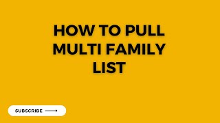 How To Pull a Multi Family List | Real Estate Wholesaling