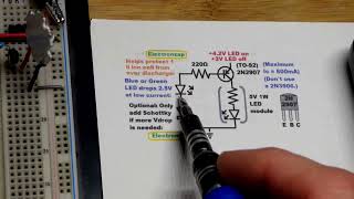 Low 3V Supply 2N2907 PNP BJT Mostly Cuts Off 5V 1W LED Module Power Circuit