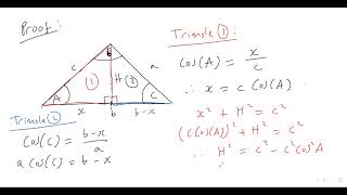 87. WHAT IS THE COSINE RULE AND HOW DO YOU PROVE IT??? (A-level Maths, Pure Maths Video 87)