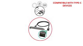 LINKUP USB 3.1 Gen2 E Type / A-key 20-Pin to USB-C Panel Mount Port Connector