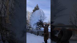 Hot water experiment -30⁰ Canada | #shorts #hanginwithhappiness #ytshorts #ottawa