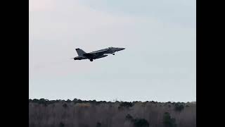 F/A-18E VFA-31 “Tomcatters” dusk launch with afterburners