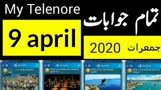 9 Apr 2020 | 9 April Question And Answer | My telenor Today Question | Telenor app today quiz