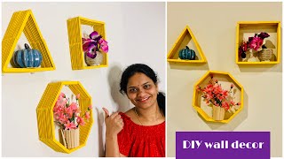 DIY Wall decor in Telugu |  DIY wall shelves and flower pots | Lakshmi Talks