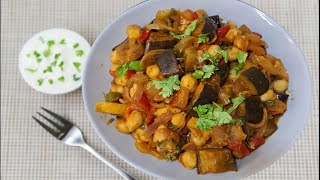 Eggplant Chickpea Stew Recipe/Baingan Chana Curry/Garbanzo Stew/Vegan Stew/#brinjal/@Shamiraskitchen