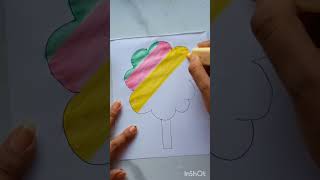 EASY flower painting for kids|| colourful painting #art #colourful #painting #shorts #viralvideo