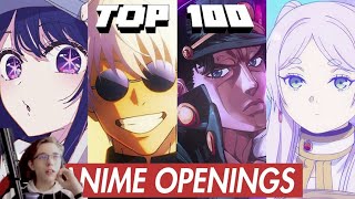 РЕАКЦИЯ НА: TOP 100 Most Listened Anime Openings of all times