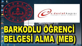 Öğrenci Belgesi Alma Barkodlu E-Devlet Milli Eğitim Bakanlığı