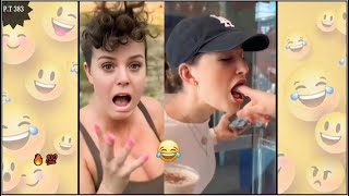 فيديوهات مضحكه جدا 🤣 تحدي الضحك مواقف طريفة ومضحكة تموت من الضحك  حلـــ 383 🔥ــقـــــة 🤣