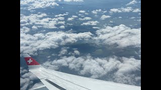 (ENGINE HOWL) SWISS A220 RAINY TAKEOFF - Brussels National Airport