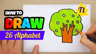 How to draw 26 ALPHABET!｜T-Tree | ABC Drawing！