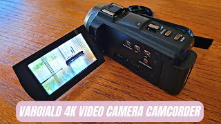 VAHOIALD 4K Video Camera Camcorder 48MP Ultra HD Review & User Manual | 16X Digital Video Camera