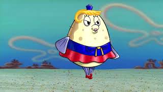 Mrs Puff trying to get a pizza from Spongebob