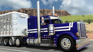 Driving Peterbilt 379 | Hauling cows | CAT 3406E 700 - American Truck Simulator #ats 1.49