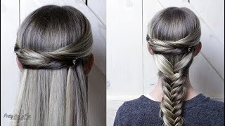 2 IN 1 HAIRSTYLES! HALF UP HAIR AND HALF UP FISHTAIL BRAID!