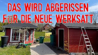 Da kommt die neue Werkstatt hin - Holz ist auch schon angekommen