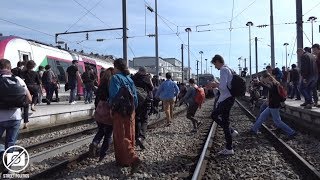 Manifs des cheminots et soutiens à Paris / Blocage-éclair à Gare du Nord- 24 avril 2018