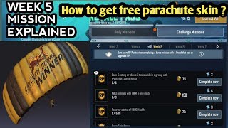 Season 8 week 5 missions explained in hindi | how to get free parachute skin ? | Beastgamer