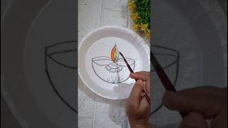 Thermocol plate painting #diwalicraftidea #diyapaintingideas