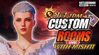 Day 21/360 BGMI LIVE CUSTOM ROOMS | 1V1 TDM ROOM  #girlgamer #bgmilive #CUSTOM