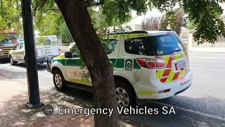 SA Metropolitan Fire Service, SA Police, & SA Ambulance vehicles at structure fire