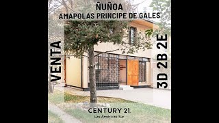 Casa en venta en Ñuñoa 3D +1 Pieza Servicio 2B 2E Barrio Amapolas Príncipe de Gales