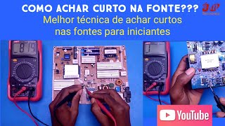 Como achar curto na placa fonte