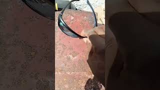 How to cut a metal plate with a Angle Grinder #shorts