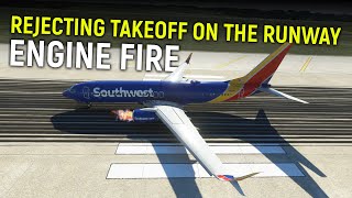 ENGINE FIRE ON THE TAKEOFF ROLL | Southwest 738